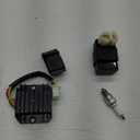 High Performance Racing GY6 Ignition Coil Voltage Regulator Rectifier Solenoid Relay 6 Pin AC CDI Spark Plug Kit for 50cc 125cc 150cc ATV Quad Go Kart Moped Scooter, Black