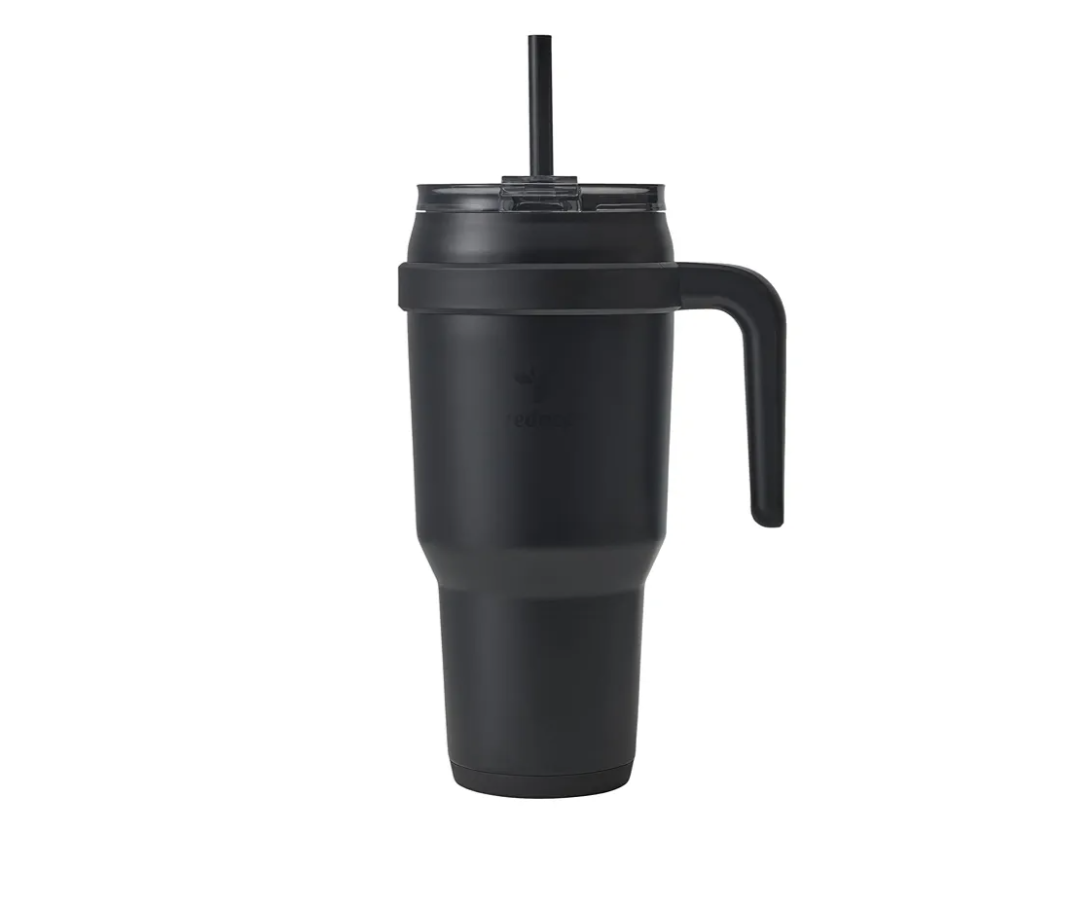 REDUCE 40 oz Stainless Steel Tumbler with Handle - Dual-Wall Vacuum Insulated Travel Mug, Sweat-Proof Lid & Reusable Straw - Keeps Drinks Cold for 24 Hrs, Fits Cupholders, Dishwasher Safe - Phantom