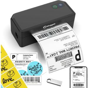 Mvgges Shipping Label Printer,Bluetooth 4x6 Thermal Label Printer for Small Business Office or Home, Compatible with Android, iOS, Windows and Mac, Widely Used for Amazon,USPS,Etsy