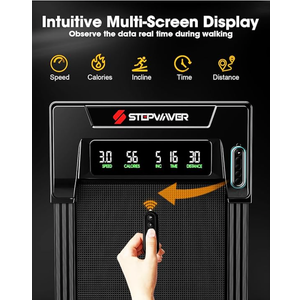 Large Walking Pad with Handle Bar, 17" Widened Running Belt,15% Incline Treadmill, 4MPH/7.6MPH, 3.0 HP Treadmill with 380lbs Capacity, Remote and App Control