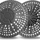 Shower Drain Hair Catcher, 2 Pack 5.5in Shower Hair Catcher Large Premium Silicone Drain Protector Strainer, Shower Drain Cover for Shower Room, Floor Drain, Bathroom Sink, Dark Grey (5.5 x 5.5 x 0.2 in)