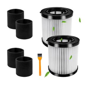 Smilefil 2-Pack DCV5801H HEPA Replacement Filters Compatible with DEWALT DCV580H (Cordless) & DCV581H 20V MAX Wet/Dry Vacuum, Washable & Reusable with 4 Foam Sleeve Filters & 1 Brush