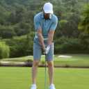 Shallowlulu Men's Golf Shorts 7"/ 10" Stretch Quick Dry Water Resistant Dress Casual Shorts with 6 Pockets Work Hiking Shorts(Silver Grey 36W/10L)