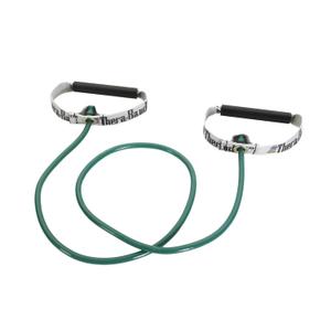 THERABAND Resistance Tubes, Professional Latex Elastic Tubing with Hard Handles For Exercise, Physical Therapy, Lower Pilates, At-Home Workouts, & Rehab, 48 Inch, Green, Heavy, Intermediate Level 1