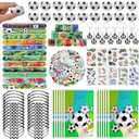 Kolewo4ever 294 Pieces Soccer Party Supplies Set Bulk Sports Goodie Bag Fillers for Soccer Party Gifts Bags