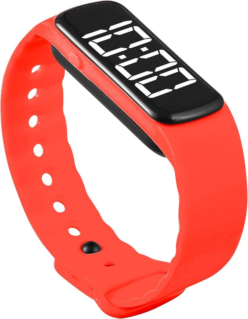 Sensory Wrist Timer for Kids, Teachers, Students, Simple Reminder Watch with Silent Alarm Clock Wristband, Classroom Countdown (Red)