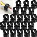 Zhehao 50 Pcs Wood Napkin Rings Bulk Acacia Handmade Dining Table Napkin Holder Buckles for Easter Spring Wedding Dinner Ramadan Harvest Holiday Table Decoration(Round,Black)