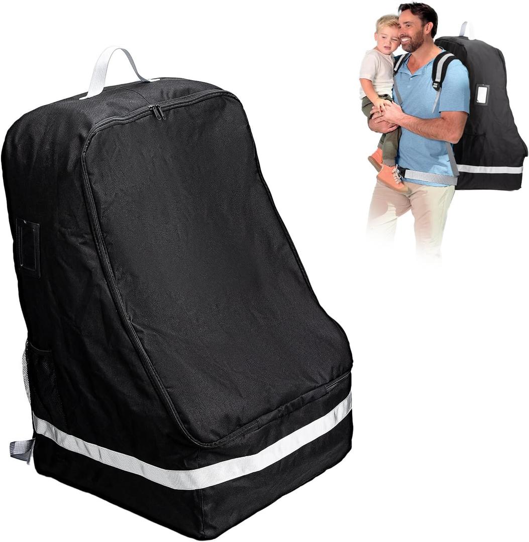 Car Seat Travel Bag Compatible with Nuna, Infant Car Seat Bags for Air Travel, Large Padded Car Seat Backpack for Airplane, Easy to Store, Black