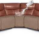 VANSOFY Extra Large Reclining Sectional Couch Covers, Waterproof 5-Piece Sofa Covers for L Shape Sectional Sofa Corner Seater Washable Slipcover for Pets, Dogs(5 Seat Recliner Cover, Light Brown)