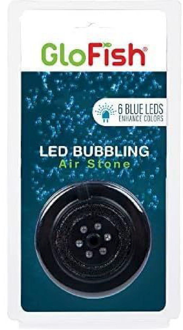 GloFish Blue LED Bubbler, Aquarium Lights with Air Stone for Fish Tanks 2.6-Inch x 4-Inch x 0.5-Inch 