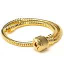 RUBYCA 5pcs 7.1" Gold Color Clasp European Snake Chain Charm Bracelet fit Charm Beads DIY