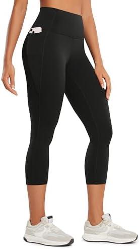 CRZ YOGA Butterluxe Workout Capri Leggings Pockets 21" - High Waisted Gym Athletic Womens Crop Yoga, M