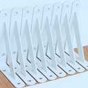 8 Pack L6 x H 4" White Heavy Duty Shelf Brackets with Screws Metal Shelf Brackets Shelf Support Angle Brackets for Shelves L Brackets Heavy Duty Floating Shelf