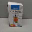 Hwagui - Heat Resistant Glass Pitcher with Stainless Steel Lid, Water Carafe with Handle, Good Beverage Pitcher for Homemade Juice and Iced Tea, 1000ml/34oz