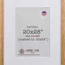 Oak Wood Picture Frames 20x28 with Mat for 16x24 - Natural Solid Wood Photo Frame Wall Hanging