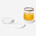 White Marble Coasters for Drinks - Marble Drink Coasters for Coffee Table, Marble Stone Coasters, Round Marble Cup Coasters, Made from Real Marble, Modern White Coasters Set of 4