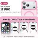 Stronger Magnetic & Shockproof for iPhone 17 Pro Case,Fit for MagSafe, with Screen Protector & Wrist Strap, Military-Grade Drop, Translucent Slim for iPhone 17 Pro Case, Chalk Pink