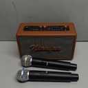 Karaoke Machine, Retro-Design Speaker with 2 Wireless Microphones for Adults & Kids, Portable Karaoke System for Home Party, Bluetooth/AUX/USB/TF/TWS Support, Gifts for Women & Girls - Brown