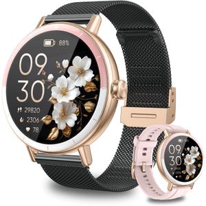KEEPONFIT Smart Watch for Men/Women Android & iPhone, 1.27" Touch Screen Fitness Tracker with Answer/Make Calls, IP68 Waterproof Heart Rate/Sleep/SpO2 Monitor, Pedometer, 100+ Sport Modes