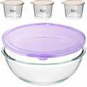 6QT Extra Large Glass Mixing Bowls Clear Glass Salad Cooking Bowls for Kitchen Salad Bread Storage with 8oz Small Bowls,Ideal for Kitchen Storage