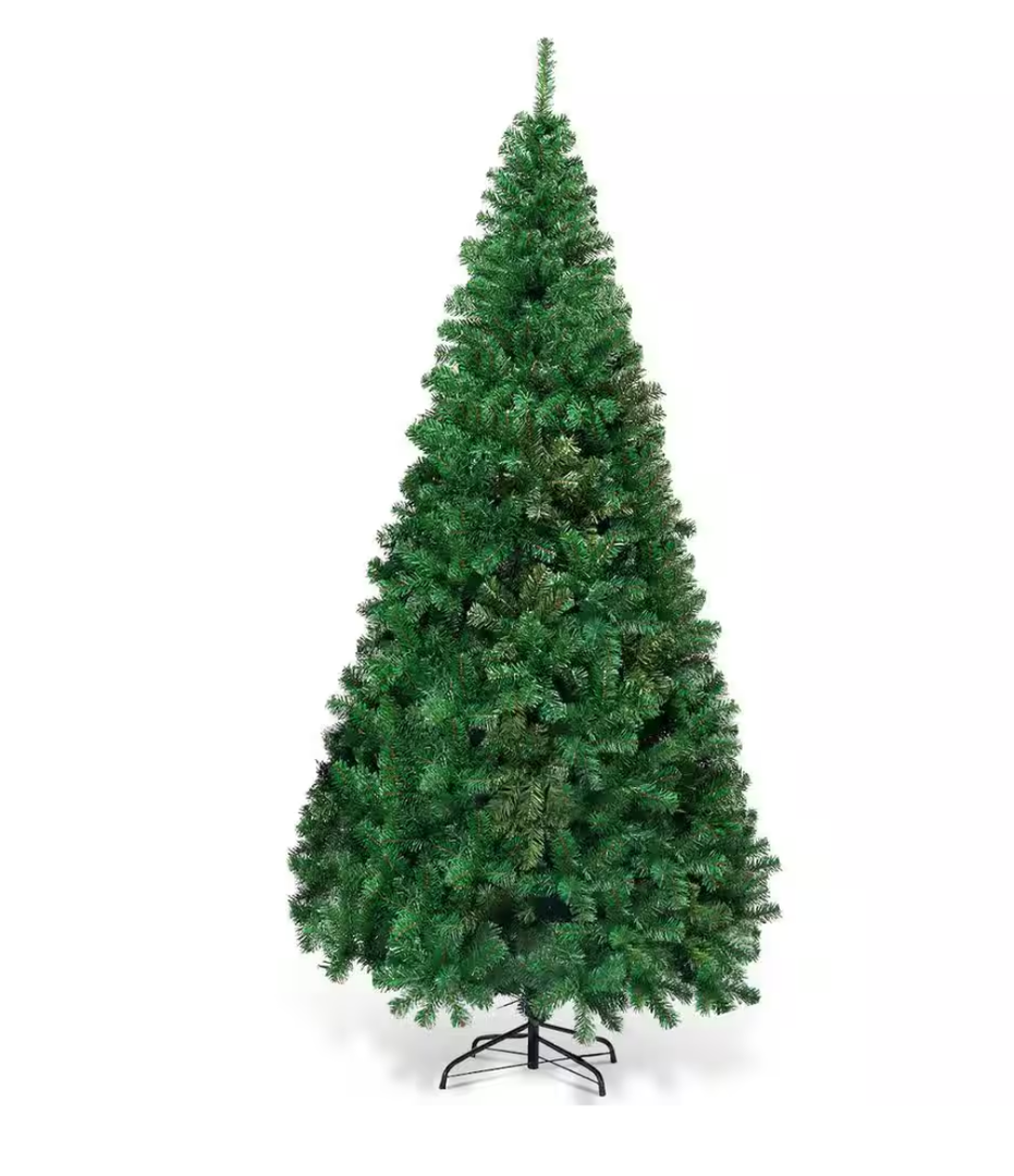 7 ft. Green PVC Hinged Xmas Pine Artificial Christmas Tree