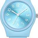 Avaner Silicone Strap Wrist Watches Analog Quartz Candy Color Sports Wristwatch (Blue)