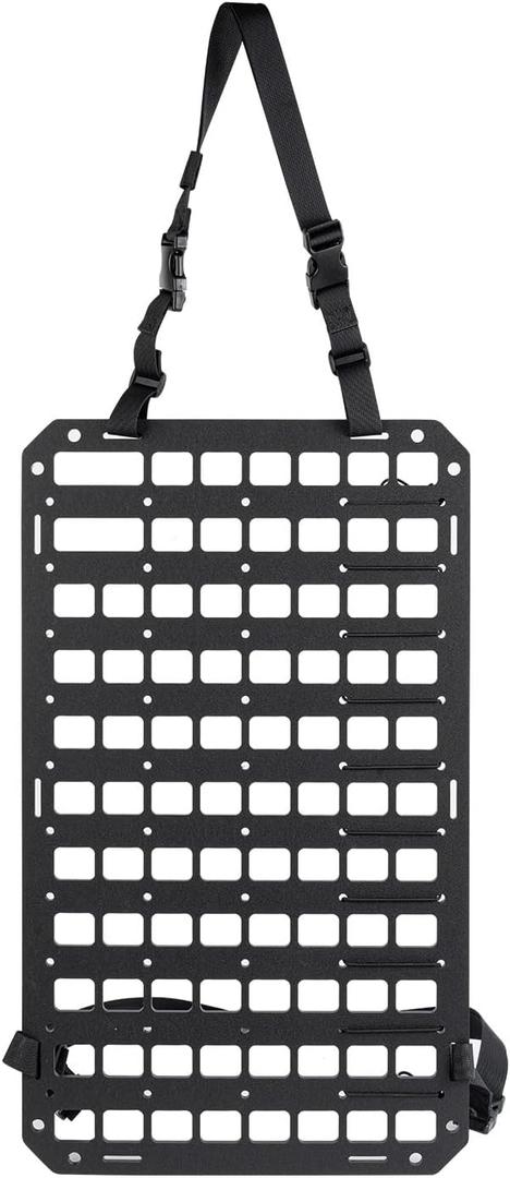 Rigid MOLLE Panel for Car Seat Back Organizer Vehicle EDC Tactical Gear Holder Pouch Holster Mount Rack Modular Storage Plate Auto Interior Accessories for Truck Pickup SUV Van