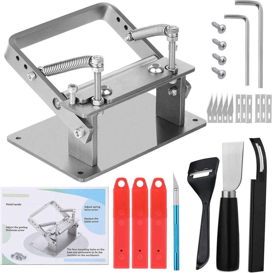 Manual Leather Splitter Set, Leather Skiver Tools, Strap Cutter Skiving Machine Edge Skiving Knife with Blades Leatherworking Tools for Leathercraft for Leatherworking