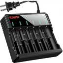 18650 Battery Charger Universal Smart Charger with LED Indicator for Flashlight Headlamp Batteries Compatible 3.7V Li-ion 26650 18500 14500 Rechargeable Batteries Charger (Only 6-Slot AC Charger)