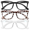 Gaoye Stylish Blue Light Glasses for Woman - Computer Glasses up to 99% Blue Light Blocking - Lightweight Frames - 3 pack