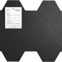 Cork Boards,12 Pack Large Black Bulletin Board, Felt Wall Tiles for Walls Felt Board with Safe Removable Adhesive, Cork Boards for Office Prayer Board Pin Board Tack Board Cork Tiles Memo Board