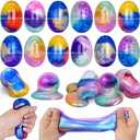 9 Pack Prefilled Easter Galaxy Slime Eggs,Galaxy Slime Easter Egg Fillers Stress Relief Easter Egg Hunt Filling Treats Classroom Easter Basket Stuffers Easter Party Favor for Kid Teens Boy Girl