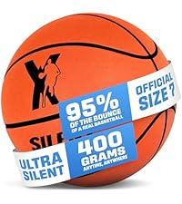 Silent Basketball Official Size 7 (29.5"): Upgraded 95% Bounce - Ultra Quiet Airless Basketball for Dribbling Indoor - Soft Foam Basketball with Realistic Grip and Deep Grooves for All Ages