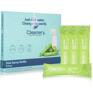 Dish Spray Cleaner Powder Concentrate Refills 4 Pack, Makes 24 fl oz Each, Tahitian Lime