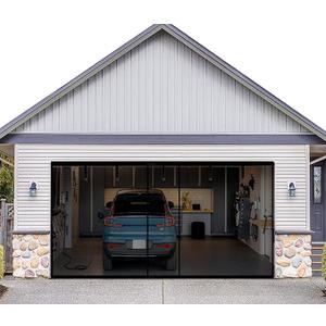 Garage Screen Door Kit 16x8ft with Magnetic Closure - Garage Net, Heavy-Duty Fiberglass Mesh for 16x8 FT 2 Car Garage, Blocks Bugs & Provides Privacy - Perfect for Patio Workshop Gym Porch