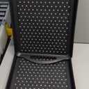 2 Pcs Large Rectangular Non Slip Serving Tray with Handles, Silicone Gripping Nubs Lap Food Trays for Eating, Dishwasher Safe Serve for Dinner Snack Fruit Dessert Beverage, Rectangular (Black)