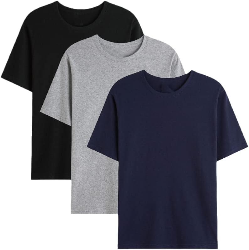 Men T Shirt Cotton Short Sleeve T-Shirt 3-Pack Causal Tee Women Summer Couple T-Shirt (XX-Large)