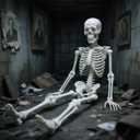 3FT Halloween Skeleton Decoration  Full Body 36 Posable Skeleton with Movable Joints, Life-Size Plastic Skeleton Prop for Indoor & Outdoor Haunted House, Graveyard, Porch & Party Dcor