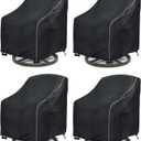 Patio Swivel Chair Cover 4 Pack,Waterproof Heavy Duty Outdoor Chair Covers,Outdoor Swivel Chair Cover for Patio Furniture Covers(30W x 34D x 36H inches),Black