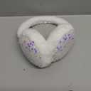 ACTLATI Girl Winter Earmuffs Sequin Shiny Outdoor Ear Warmers Fluffy Muffs Cute Faux Fur Earmuff for Kids Adult Women (Unfoldable-sequin White)