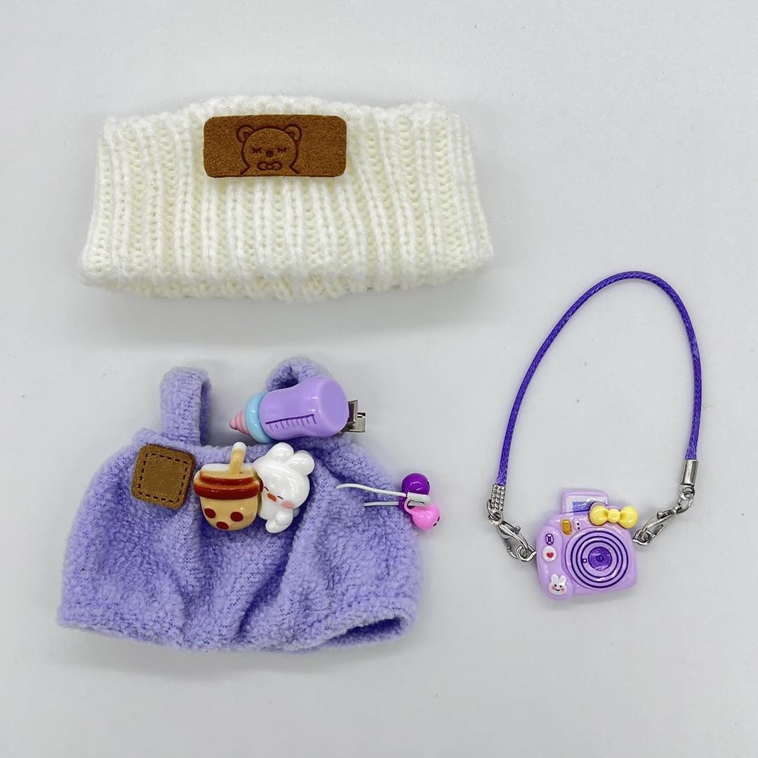 3 Pcs Purple Doll Clothes Set for 15/17 cm Dolls, Birthday Fashion Outfits for Dolls, Exquisite Accessories for Doll, Stylish Outfit for Birthday Collectors