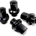 Set of 24 Veritek VPE-1215JAGOEBK 12×1.5mm 1.65″ 3/4 19mm Hex Mag Seat w/Washer Black Lug Nuts for Jaguar Factory Wheels