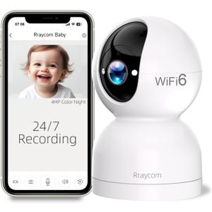 Rraycom 2K Security Camera for Baby Monitor, Pan/Tilt Indoor Cameras for Home Security, Indoor Camera with Motion Detection and Tracking, 2-Way Talk, Color Night Vision,24/7 Cloud &SD, Works w/Alexa