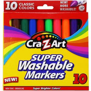 Cra-Z-Art 10002 Classic Colors Washable Markers 10 Count, 6 Boxes