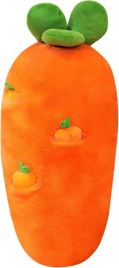 MMTTAO Carrot Plush Toy Vegetable Stuffed Animal Pillow Carrot Plushie Toy Stuffed Cute Soft Plushies Collection Fluffy Hugging Plush Pillow Cushion Home Decoration Gift for Kids Girls Boys, 28Inches