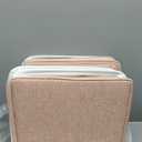 12 x 12 Inch Cube Storage Bins, 4 Pack Fabric Storage Basket with Handles, Foldable Boxes Organizer for Shelf Baskets for Home, Clothes (White/Pink)