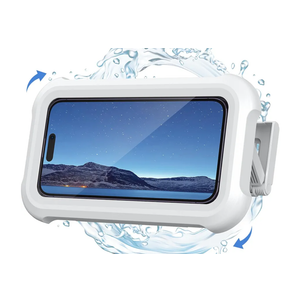 Shower Phone Holder Waterproof - 480° Rotatable Retractable Adjustable Shower iPhone Case Holder, Bathroom Wall Phone Mount Stand Water Proof Anti Fog Case, Accessories for 4-7" Cellphones
