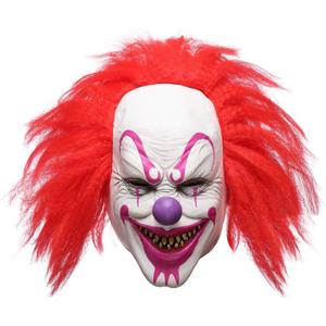 Scary Evil Killer Joker Clown Latex Mask Halloween Horror Cosplay Costume Prop (Red Hair Clown)