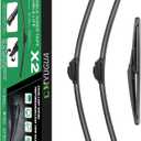 Double Sided Rubber Strips windshield wipers, Replace for 2014-2021 Grand Cherokee,Wiper Blades Replacement-22"/21"/11" (Set of 3) U/J HOOK,Will Last 2x As Long