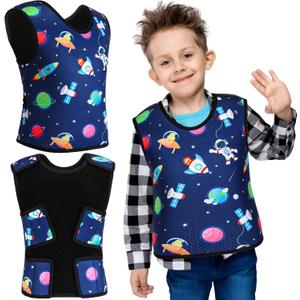 Janmercy Compression Vest for Kids Boys Girls Soft Breathable Compression Vest Comfort for Home Children School(Outer Space,Medium)
